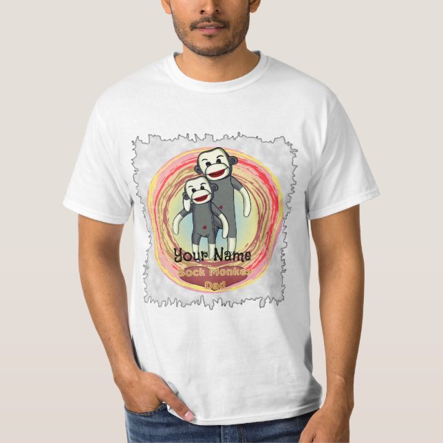 T-shirt sur mesure Sock Monkey Papa (Devant)