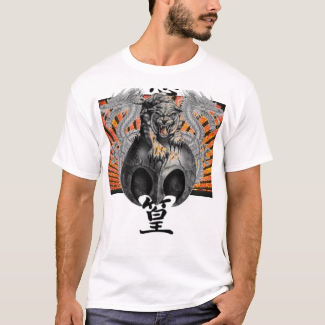 T-shirt sur mesure Tiger & Dragons Rising Sun (Devant)