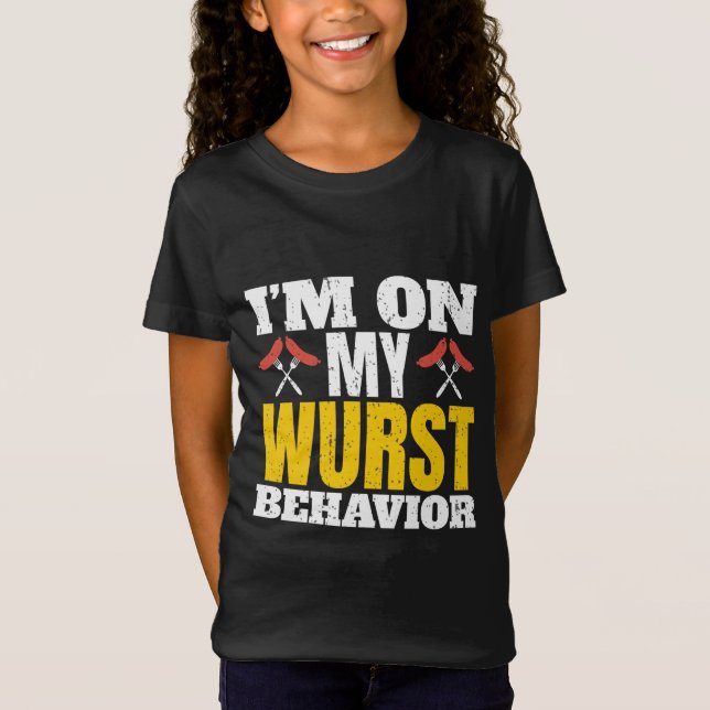 T-Shirt Sur Mon Comportement Wurst Funny Oktoberfest (Devant)