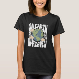 T-shirt Sur Terre Comme Au Ciel, Rétro Religieux Chrétien