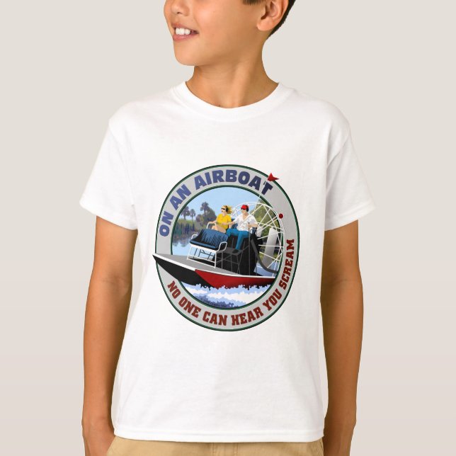 T-shirt Sur un Airboat personne peut vous entendre crier (Devant)