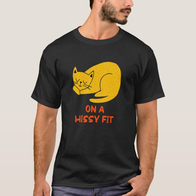 T-shirt Sur un chat Hissy Fit Humour Kitten Couples Chat M (Devant)