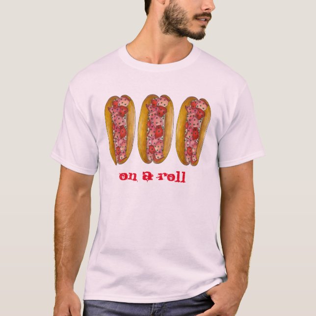 T-shirt Sur un Tee - shirt de rouleau de homard du Maine (Devant)