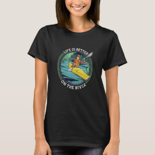 T-shirt Sur Une Rivière En Aiguille Kayak Canoe