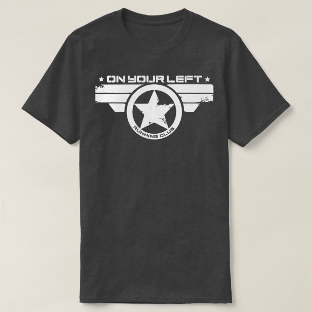 T-shirt sur votre club de course gauche 1 (Design devant)