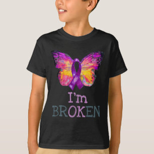 T-shirt Surdose Sensibilisation Papillon Violet Ruban Je s