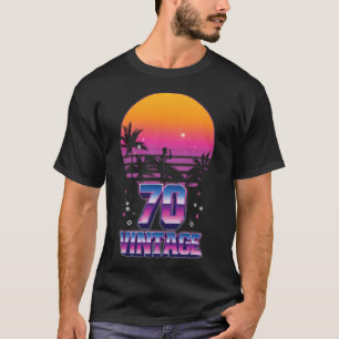 T-shirt Surf 1970 Océan Pacifique Coucher de soleil 70e An