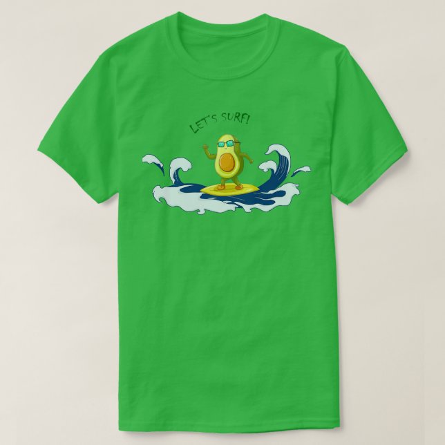 T-shirt surf à l'avocat (Design devant)