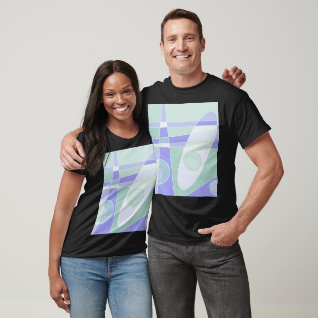 T-shirt Surf Abstrait violet vert (Unisexe)