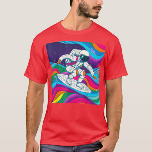 T-shirt Surf Astronaut Hang 10 Galaxy internat Surfer U