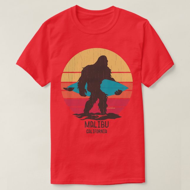 T-shirt Surf Bigfoot Malibu Californie (Design devant)