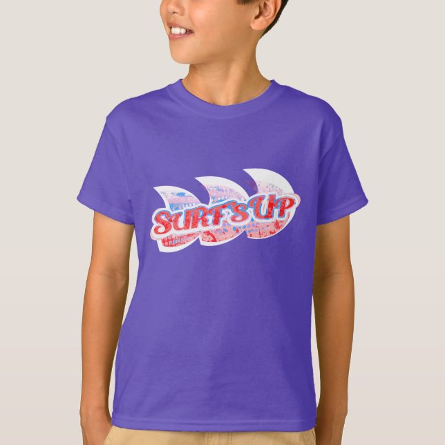 T-shirt Surf bleu violet rouge et blanc (Devant)