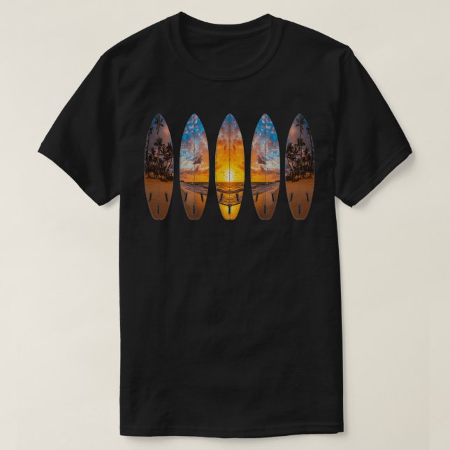 T-shirt Surf Boards Plage Vacation Surf Lover Surfer Su (Design devant)