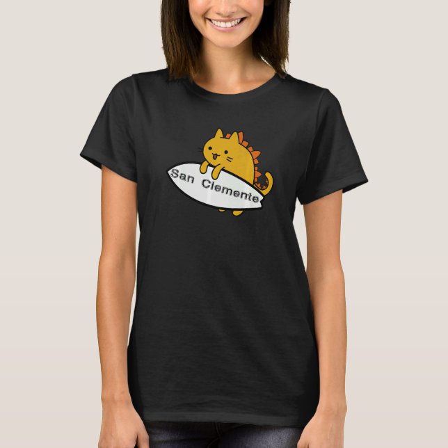 T-shirt Surf catzilla surfer San Clemente (Devant)