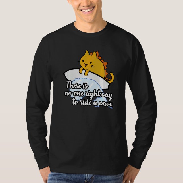 T-shirt Surf  catzilla surfer way to ride wave (Devant)