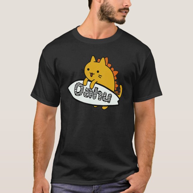 T-shirt Surf catzilla surfeur Oahu (Devant)
