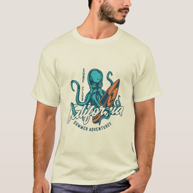 T-shirt Surf Club California - Octopus (Devant)