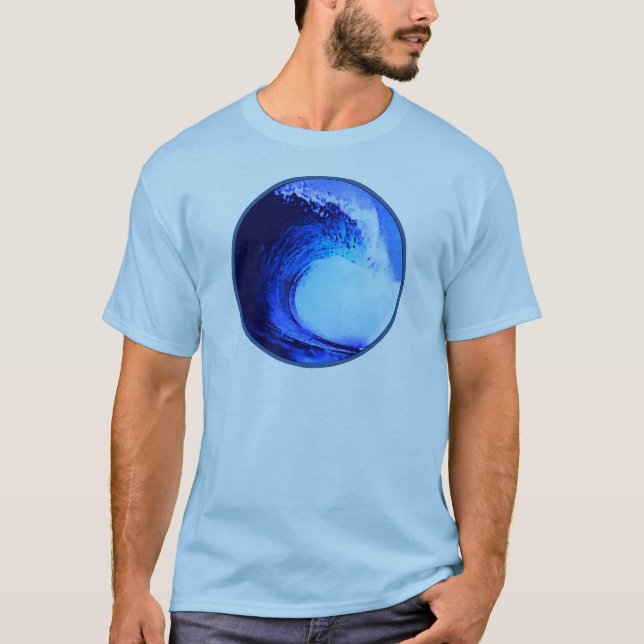 T-shirt surf cool bleu vague (Devant)