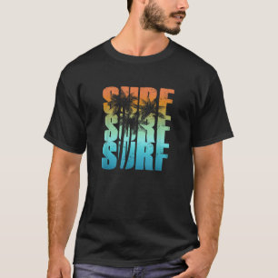 T-shirt Surf Coucher du soleil Palm Tree Cool Vacances d'é