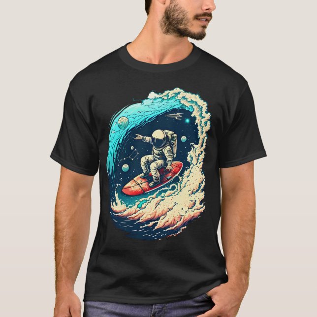 T-shirt Surf Dans L'Univers (Devant)