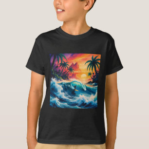 T-shirt Surf dans un paradis tropical