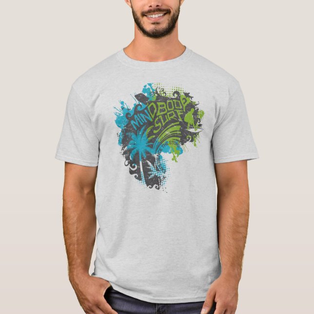 T-shirt Surf de corps d'esprit Vague-Foncé (Devant)
