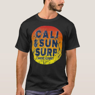 T-shirt Surf De La Côte Ouest De Californie vintage Et Sun