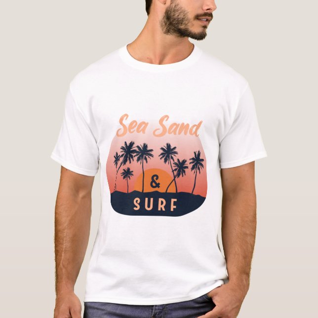 T-shirt Surf de sable de mer (Devant)