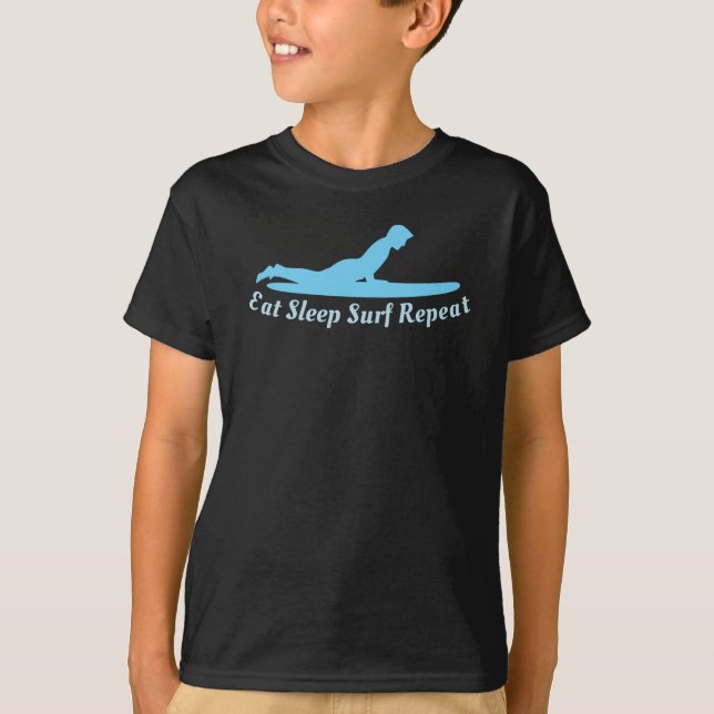 T-shirt Surf de sommeil de manger répéter (Devant)