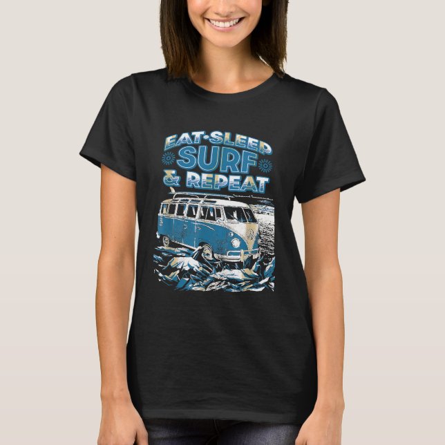 T-shirt Surf de sommeil vintage (Devant)