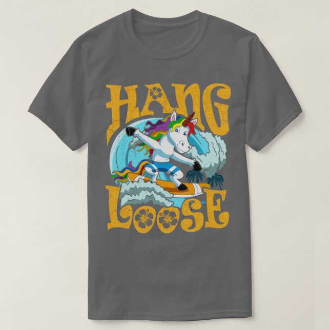 T-shirt Surf de surf Hang Loose Unicorn Surfer (Design devant)