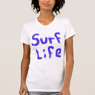T-shirt Surf de vie peint en spray bleu