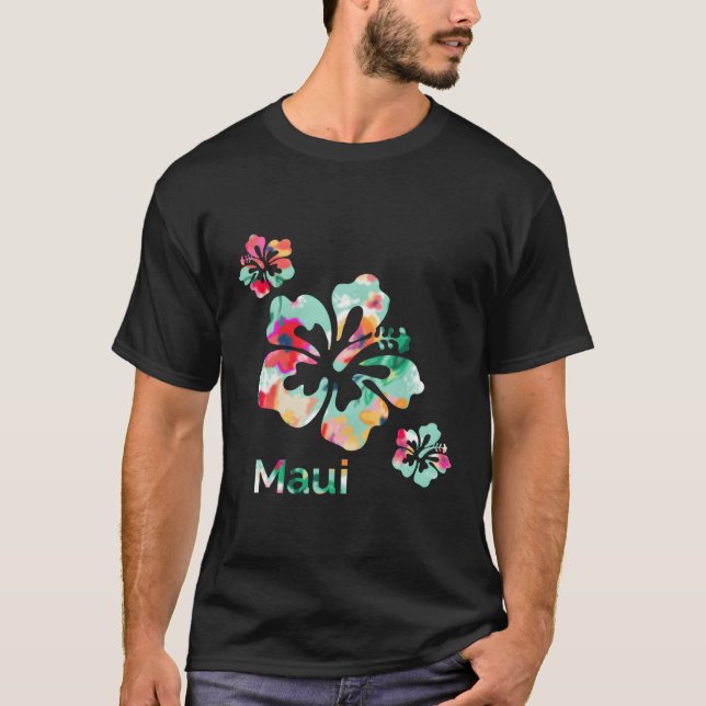 T-shirt Surf des fleurs d'Hibiscus hawaïens des îles Maui  (Devant)
