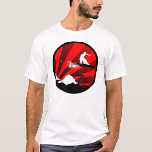 T-shirt surf des neiges. rouge