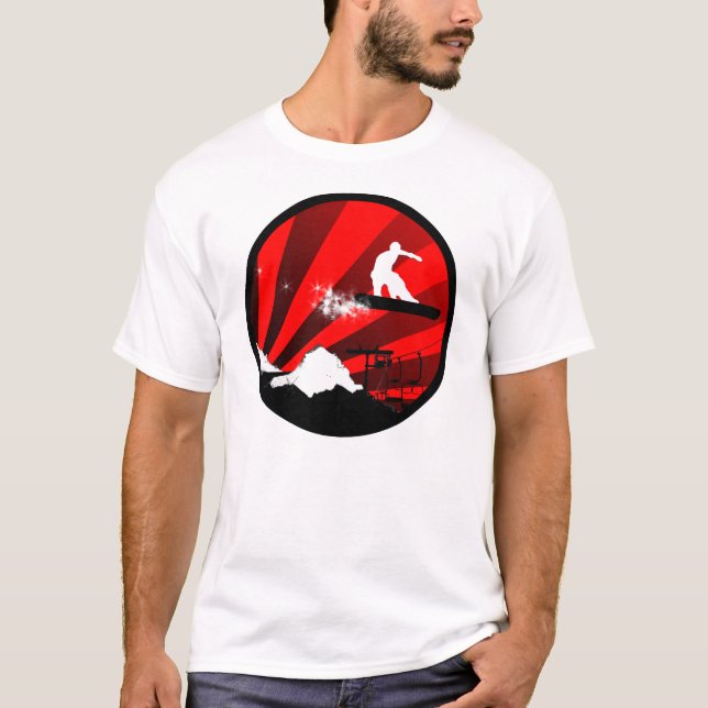 T-shirt surf des neiges. rouge (Devant)