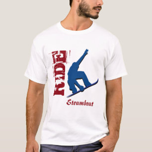 T-shirt Surf des neiges rouge de bateau à vapeur de tou