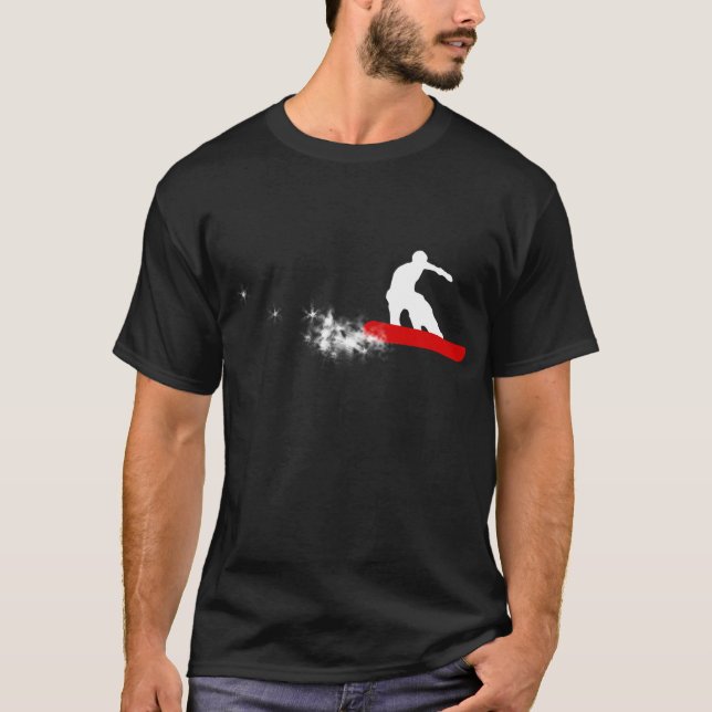 T-shirt surf des neiges. simple. rouge (Devant)