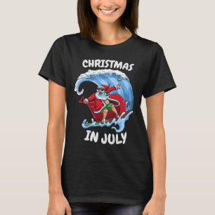 T-shirt Surf d'été Père Noël Noël en juillet Vacances Gi