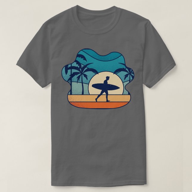 T-shirt Surf d'été surf Art Vintage rétro (Design devant)