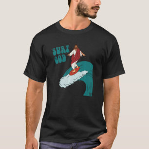 T-shirt Surf Dieu Jésus Surf Vagues Cool Surfer