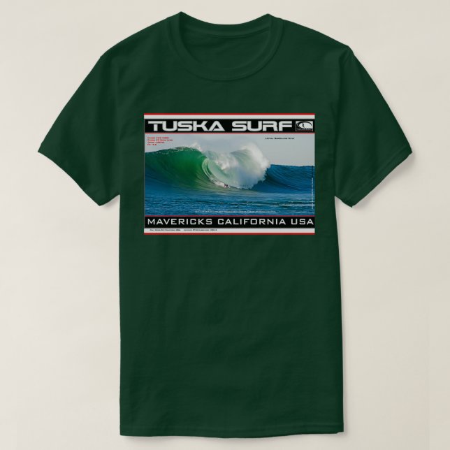 T-shirt Surf d'une vague par les Mavericks par le surf Tus (Design devant)