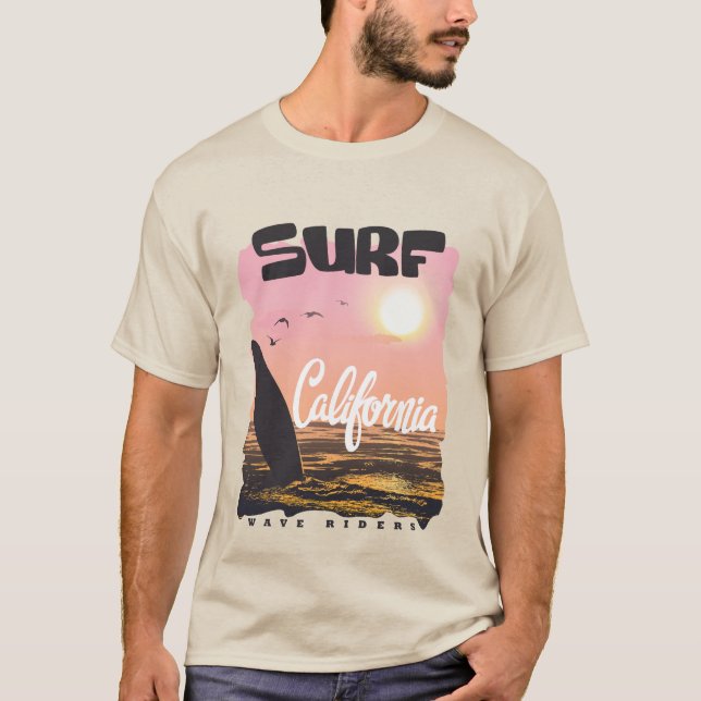 T-shirt Surf en Californie & Hawaii - Magnifique plage De (Devant)