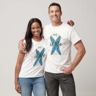 T-shirt Surf est la vie - Surfboards croisés Ocean Waves