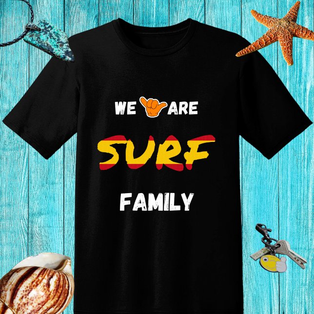 T-shirt Surf famille design avec main shaka et drapeau d'E (Créateur téléchargé)