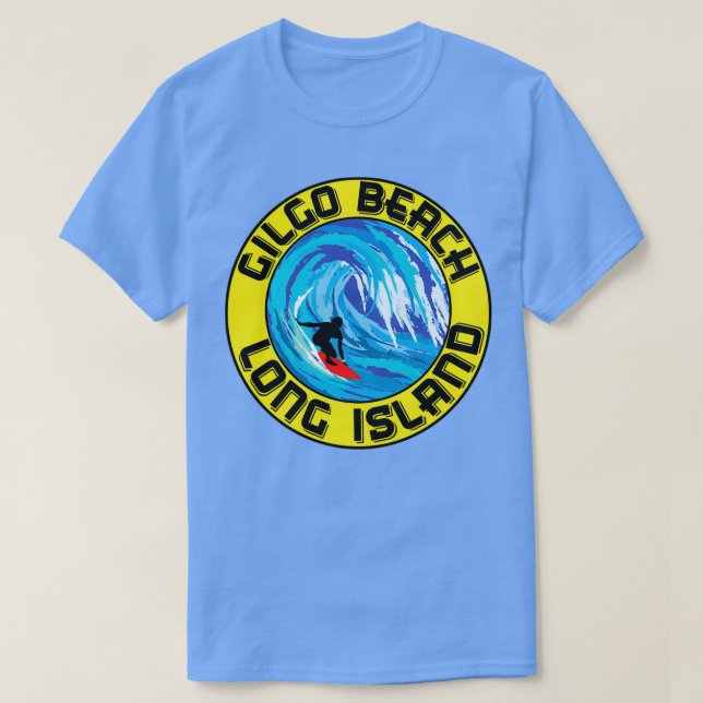 T-shirt Surf GILGO BEACH LONG ISLAND NEW YORK Surf Surf (Design devant)