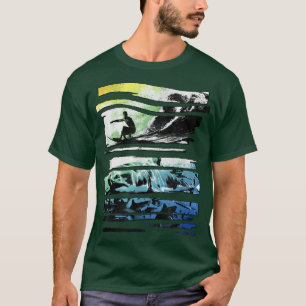 T-shirt Surf graphique branché Panels râpés requins
