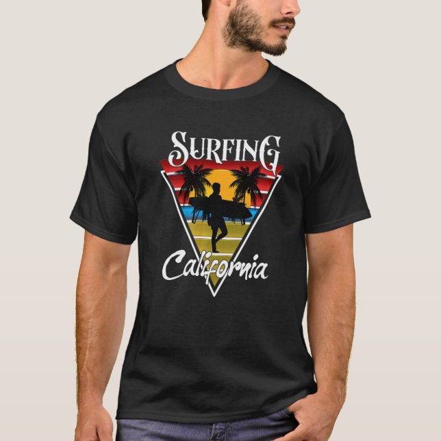 T-shirt Surf Guy California Plages Surf Cali Beach Bum (Devant)