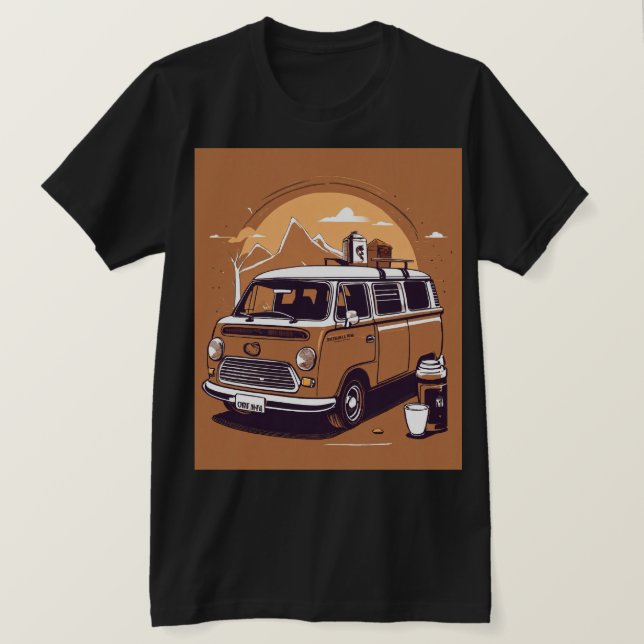 T-shirt "Surf : Happy Camper Van Sticker" (Design devant)
