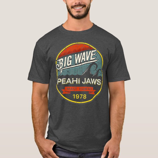 T-shirt Surf Hawaii Peahi Jaws Maui Hawaii Retro (Devant)