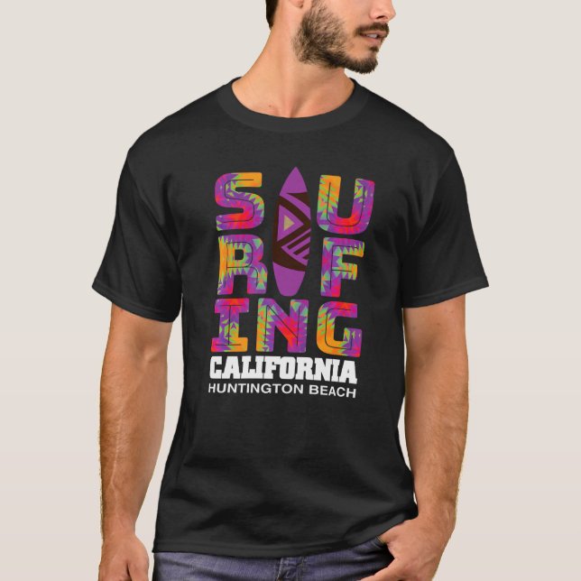 T-shirt Surf Huntington Beach Californie Surf Cali Beach (Devant)